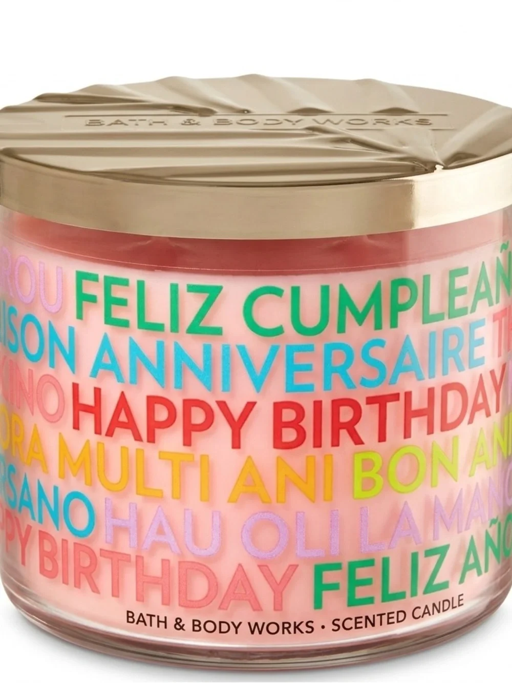 Bath & Body Works Happy Birthday Cranberry Pear Bellini 3 Wick Scented Candle